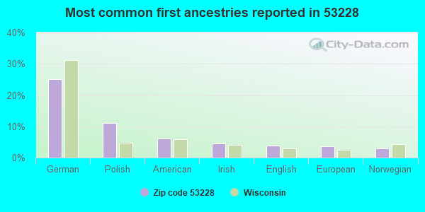 Most common first ancestries reported in 53228
