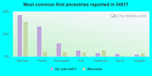 Most common first ancestries reported in 54977