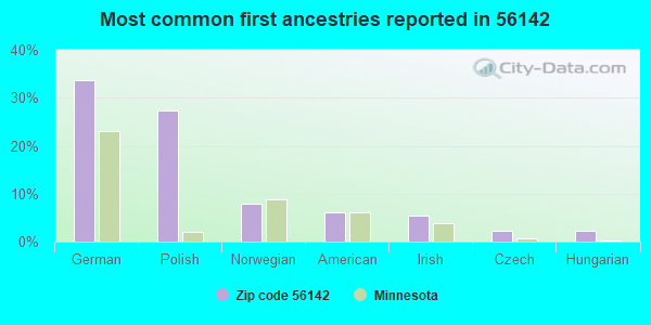Most common first ancestries reported in 56142