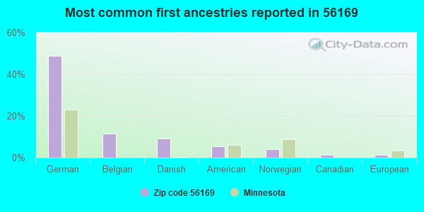 Most common first ancestries reported in 56169