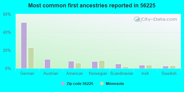 Most common first ancestries reported in 56225