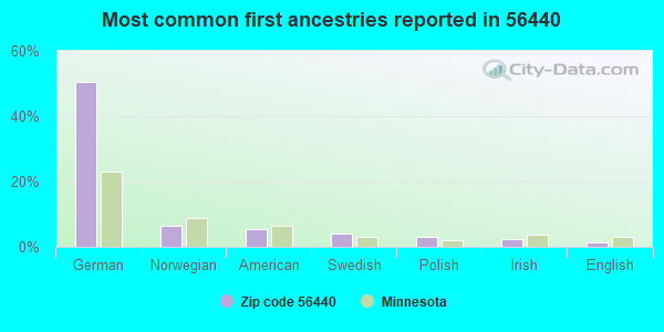 Most common first ancestries reported in 56440