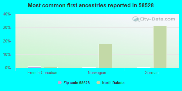 Most common first ancestries reported in 58528