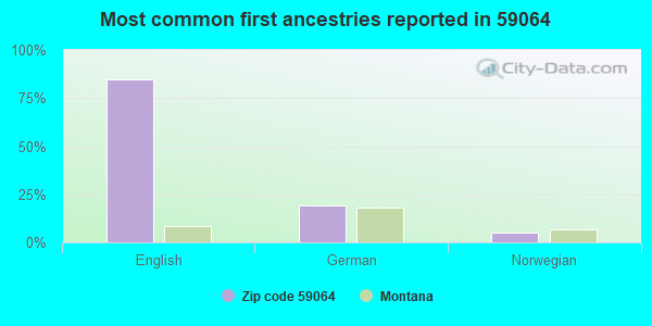 Most common first ancestries reported in 59064