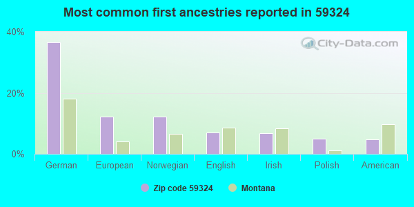 Most common first ancestries reported in 59324