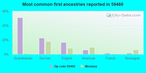 Most common first ancestries reported in 59460