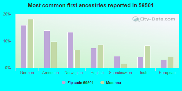 Most common first ancestries reported in 59501