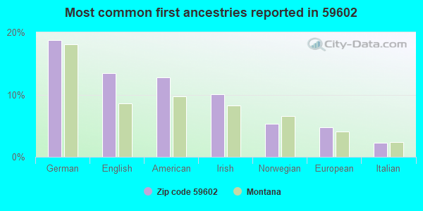 Most common first ancestries reported in 59602