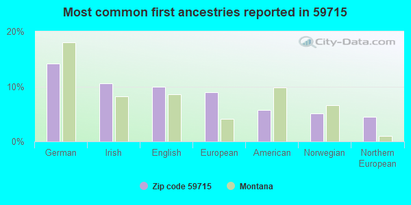 Most common first ancestries reported in 59715