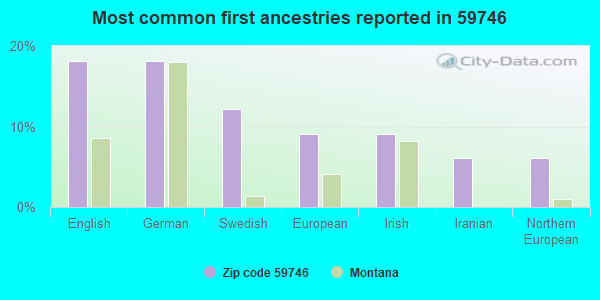 Most common first ancestries reported in 59746