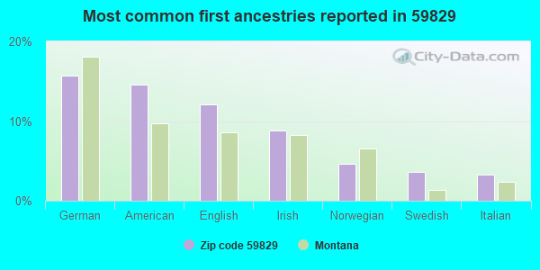 Most common first ancestries reported in 59829