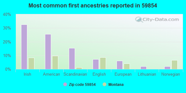 Most common first ancestries reported in 59854