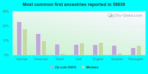 Most common first ancestries reported in 59859