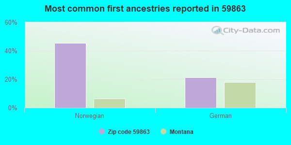 Most common first ancestries reported in 59863