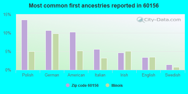 Most common first ancestries reported in 60156