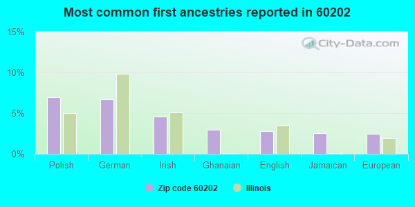 Most common first ancestries reported in 60202