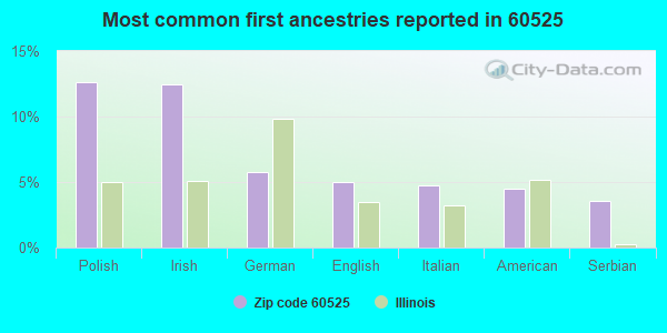 Most common first ancestries reported in 60525