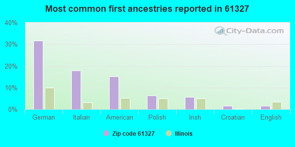 Most common first ancestries reported in 61327