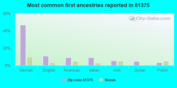 Most common first ancestries reported in 61375