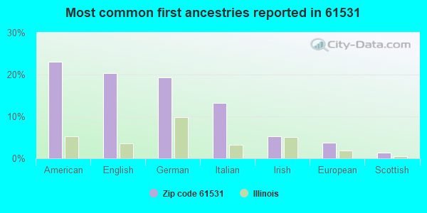 Most common first ancestries reported in 61531