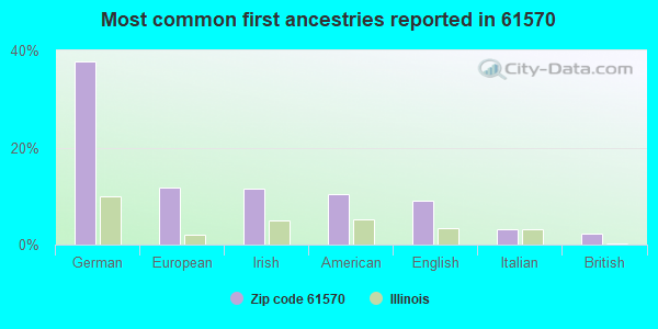 Most common first ancestries reported in 61570