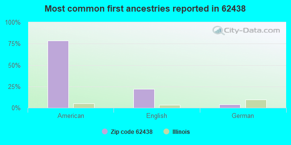 Most common first ancestries reported in 62438