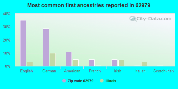Most common first ancestries reported in 62979