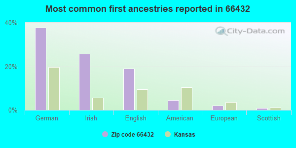 Most common first ancestries reported in 66432