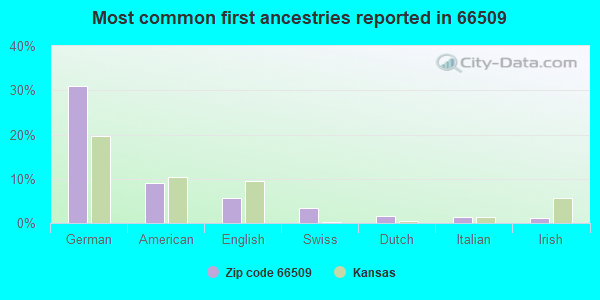 Most common first ancestries reported in 66509