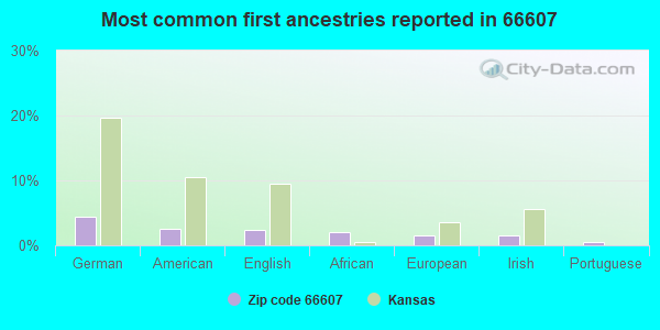 Most common first ancestries reported in 66607