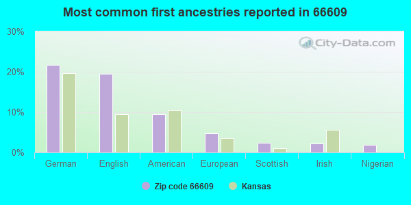 Most common first ancestries reported in 66609