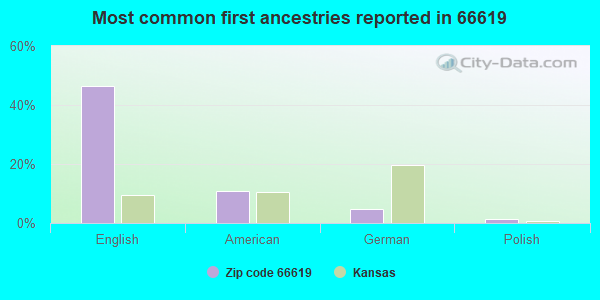 Most common first ancestries reported in 66619