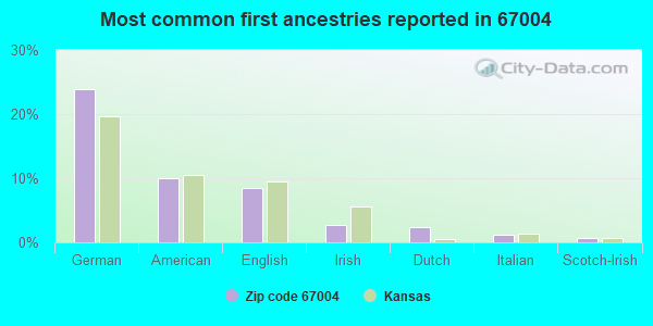 Most common first ancestries reported in 67004