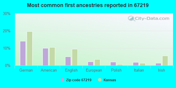 Most common first ancestries reported in 67219