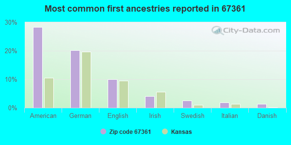 Most common first ancestries reported in 67361