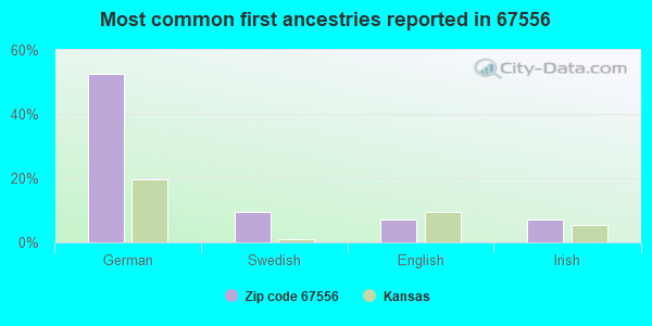 Most common first ancestries reported in 67556