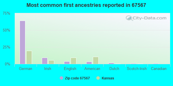 Most common first ancestries reported in 67567