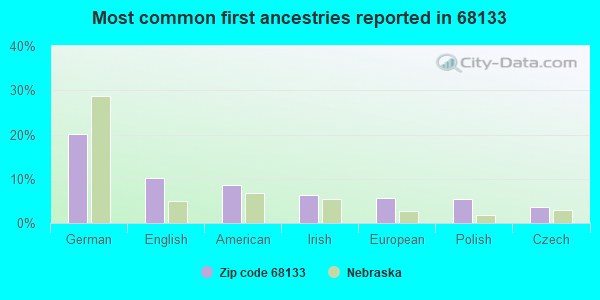 Most common first ancestries reported in 68133