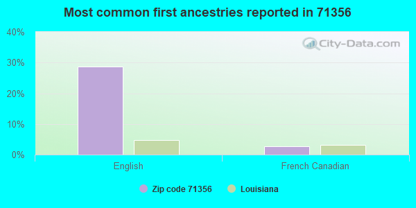 Most common first ancestries reported in 71356