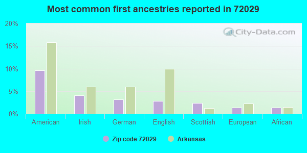 Most common first ancestries reported in 72029