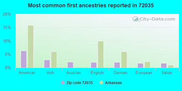 Most common first ancestries reported in 72035
