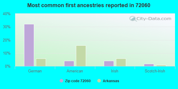 Most common first ancestries reported in 72060