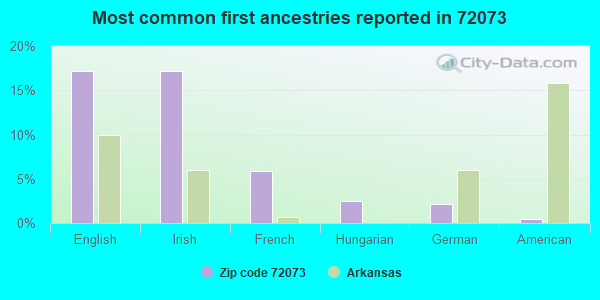 Most common first ancestries reported in 72073