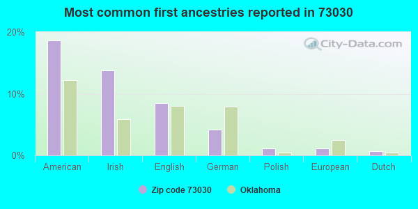 Most common first ancestries reported in 73030