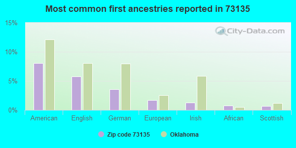 Most common first ancestries reported in 73135