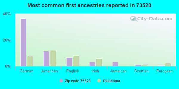 Most common first ancestries reported in 73528