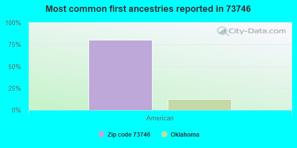 Most common first ancestries reported in 73746