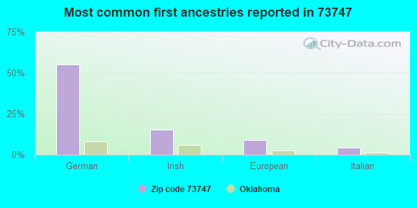 Most common first ancestries reported in 73747