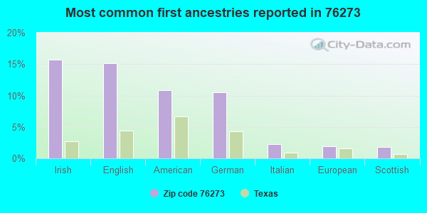 Most common first ancestries reported in 76273