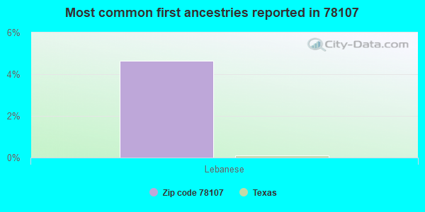 Most common first ancestries reported in 78107